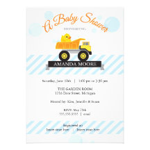 Rubber Ducky Dump Truck Baby Shower Invitation