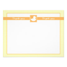 Rubber Ducky Flat Thank You Note Invitations