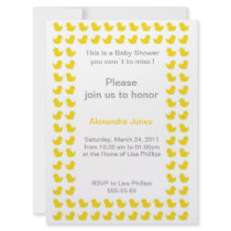 Rubber Ducky invitation for Baby Shower yellow