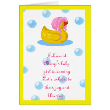 Rubber ducky pink cards