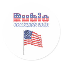 Rubio Patriotic American Flag 2010 Elections Stickers