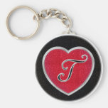 Ruby and Onyx Monogram Keychain
