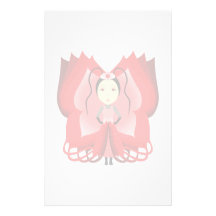 Ruby Butterfly Princess Personalized Stationery