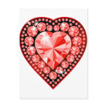 Ruby Gemstone Heart postcards