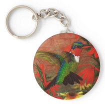 Ruby Hummingbird Key Chain