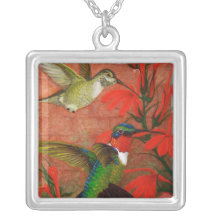 Ruby Hummingbird Necklaces