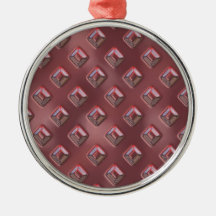 Ruby Metallic Diamonds Christmas Tree Ornaments