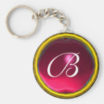 RUBY MONOGRAM ,red pink  yellow Keychain
