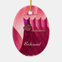 Ruby Red Bridesmaid Thank You Wedding V005 Ornament