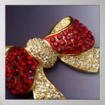 Ruby Rhinestone Bow Fine Art Print
