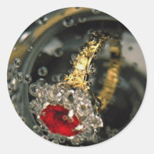 Ruby ring in sparkling water stickers