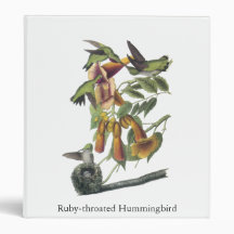 Ruby-throated Hummingbird, John Audubon Vinyl Binder