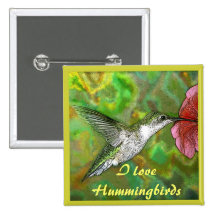 Ruby throated Hummingbird Pins