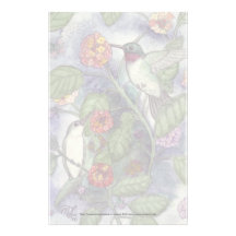 "Ruby Throated Hummingbirds" Stationery