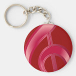Ruby Treble Clef Key Chains