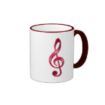 Ruby Treble Clef Mug
