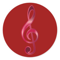 Ruby Treble Clef Sticker
