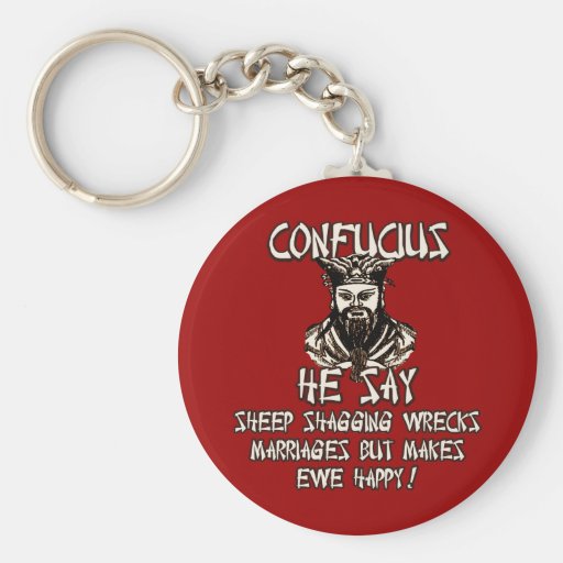 Rude and funny Confucius Keychain