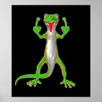 Rude Gecko Lizard Poster