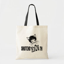 Rude Kitty - Shut Your Mouth Canvas Bags