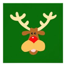 Rudolf Red Nose Reindeer Custom Invitations
