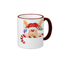 Rudolph Candy Cane Coffee Mugs