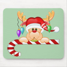 Rudolph Candy Cane Mouse Pads