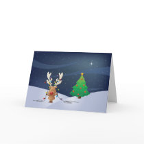 Rudolph Christmas Lights Card