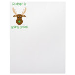 Rudolph is going green Christmas gifts and tees. Customized Letterhead