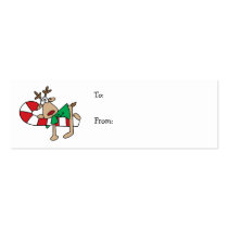 Rudolph on a Candycane Business Card Template
