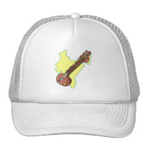 Rudra Vina India Stringed Instrument Mesh Hat