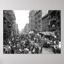 Rue de mûre, NYC, 1900 Affiche