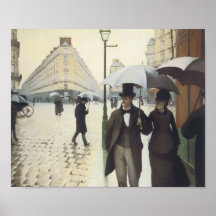 Rue de Paris, jour pluvieux par Caillebotte Posters