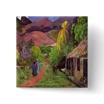 'Rue de Tahiti' - Paul Gauguin Button