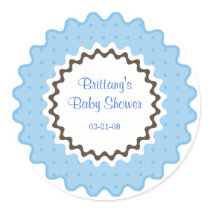 Ruffle Sticker, blue and brown