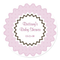 Ruffle Sticker, pink and brown