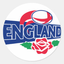 rugby ball england english rose round sticker