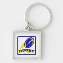 rugby ball flying oput key chains