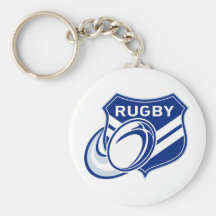 rugby ball flying with shield key chains