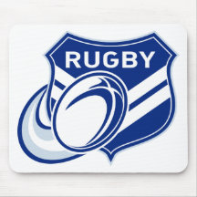 rugby ball flying with shield mousepads