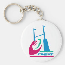 rugby ball goal post key chain