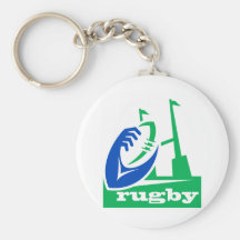 rugby ball goal post keychains