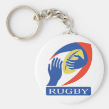 rugby ball hand holding key chain