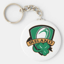 rugby ball ireland shield shamrock key chains