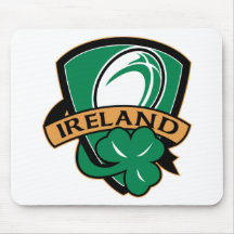 rugby ball ireland shield shamrock mouse pad