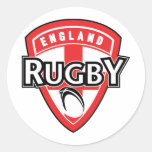 rugby ball shield england cross flag round sticker