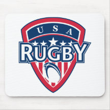 rugby ball shield usa flag stars and stripes mouse pad