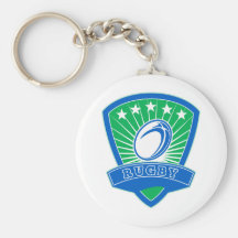 rugby ball with stars shield key chains