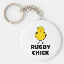 Rugby Chick Keychain