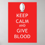 Rugby - Keep Calm & Give Blood Poster